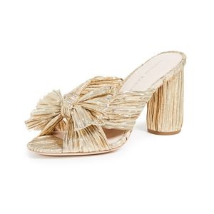 Loeffler Randall Penny Knot Slides Gold Size 7.5